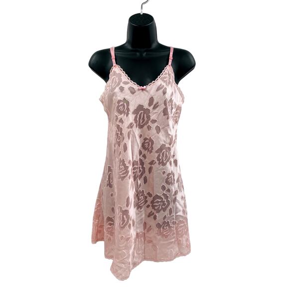 vintage pink sheer bow mini slip dress - Picture 2 of 4